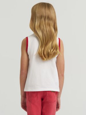 Girl's Lainey Wilson x Wrangler Gimme Some Slack Tank in White alternative view 3