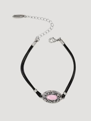 Stone Pendant Necklace/Earring/Bracelet Set in Pink