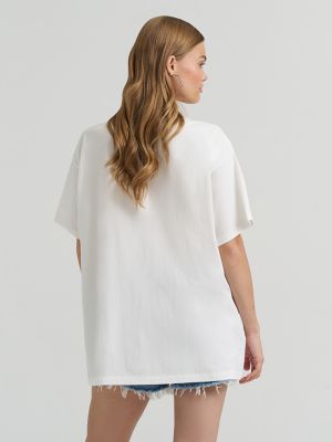 Lainey Wilson x Wrangler Giddy Up Tee in White alternative view 3