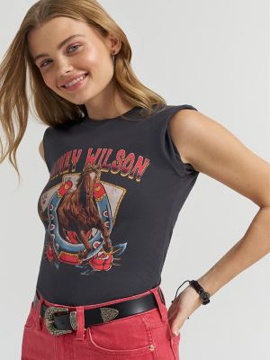 Lainey Wilson x Wrangler On Deck Shrunken Band Tee in Black alternative view 3