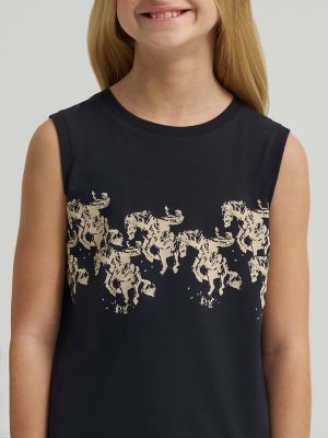 Girl's Lainey Wilson x Wrangler Cowboy Tank in Black