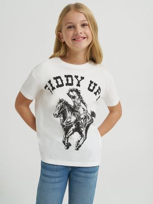 Wrangler Kids' Girl's Lainey Wilson X  Giddy Up Tee In White
