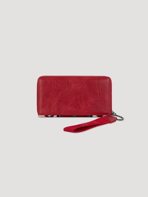 Southwest Stripe Wristlet in Burgundy