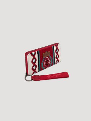 Southwest Stripe Wristlet in Burgundy