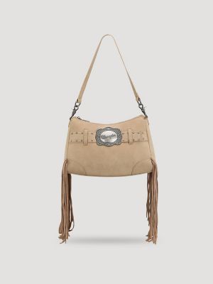 Buckle and Fringe Satchel Bag