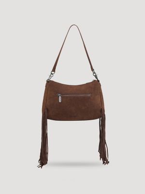 Buckle and Fringe Satchel Bag:Coffee:One Size alternative view