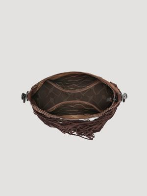 Buckle and Fringe Satchel Bag:Coffee:One Size alternative view 3
