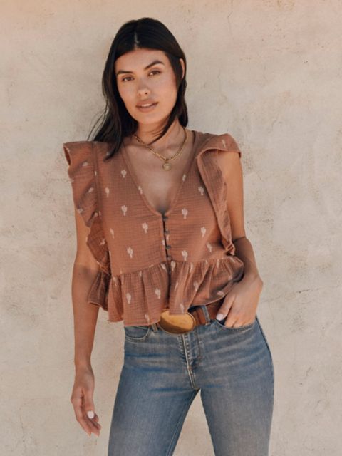 Женская блузка Wrangler Gauzy с рукавами-воланами