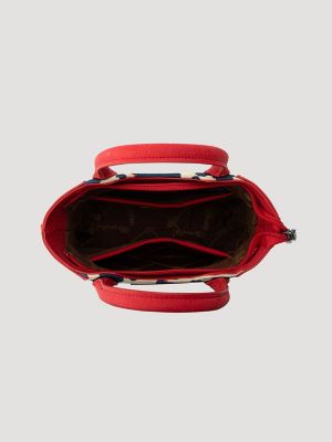Colorblock Cow Print Small Cross Body in Red