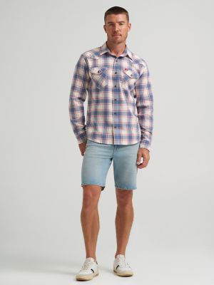 Men's Slim Fit Plaid Shirt in Patriot Red alternative view