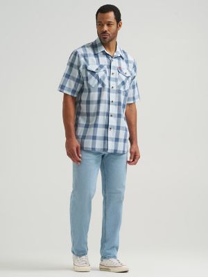 Mens Heritage Plaid Poplin Shirt:Skylight Heather:M alternative view