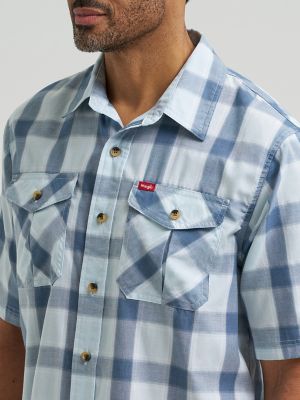 Mens Heritage Plaid Poplin Shirt:Skylight Heather:M alternative view 3