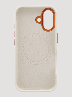 Smartphone Leather Embroidery Case in White