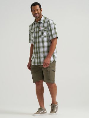 Mens Heritage Plaid Poplin Shirt:Green Heather:M alternative view