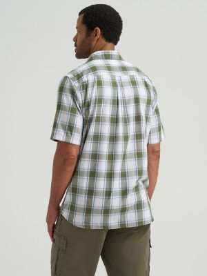 Mens Heritage Plaid Poplin Shirt:Green Heather:M alternative view 2