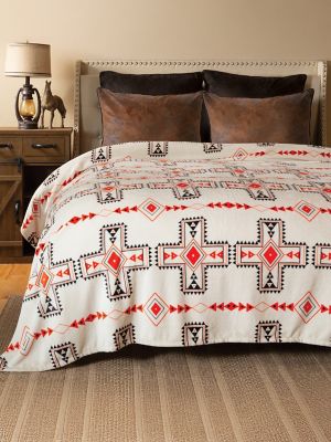 Wrangler Santa Fe Sun Queen Plush Blanket