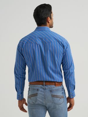 Men's 20X&reg; Competition Advanced Comfort Long Sleeve Two Pocket Western Snap Shirt in Riverstone Stripe