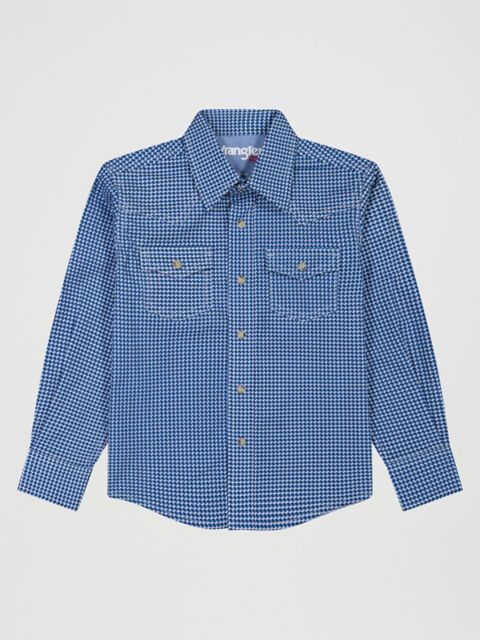 Детские рубашки Wrangler Boy's Wrangler® 20X® Advanced Comfort Western Snap Print Shirt