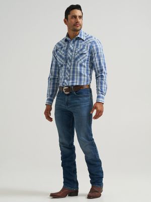 Men's 20X&reg; Competition Advanced Comfort Long Sleeve Two Pocket Western Snap Shirt in Pigment Plaid