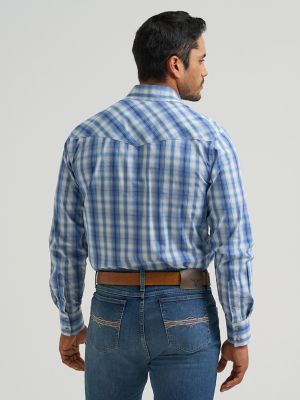 Men's 20X&reg; Competition Advanced Comfort Long Sleeve Two Pocket Western Snap Shirt in Pigment Plaid