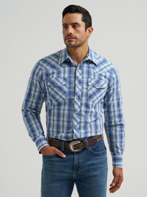 Men's 20X&reg; Competition Advanced Comfort Long Sleeve Two Pocket Western Snap Shirt in Pigment Plaid