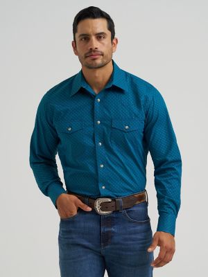 Men's 20X&reg; Competition Advanced Comfort Long Sleeve Two Pocket Western Snap Shirt in Concentric Square main view