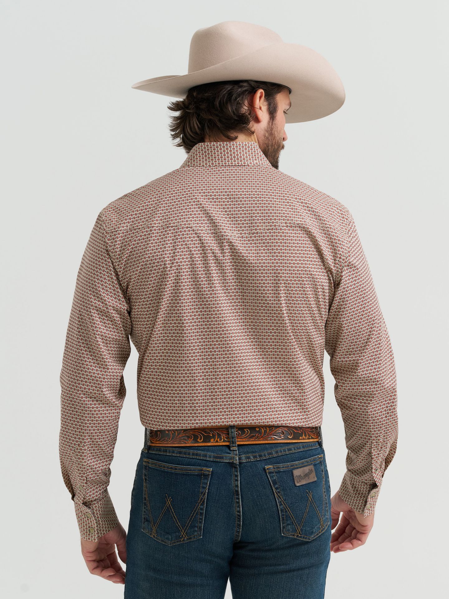 Мужская рубашка Wrangler 20X® Competition Advanced Comfort Long Sleeve Two Pocket Western Snap, цвет: Какао — фото 3