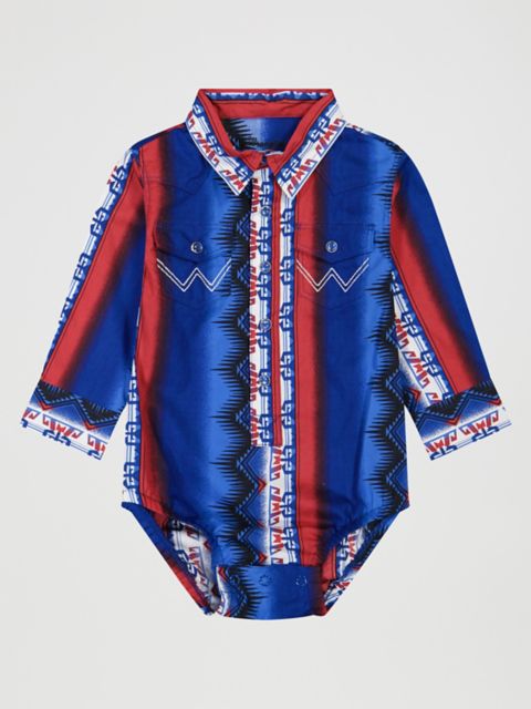 Детский боди Wrangler Checotah с длинным рукавом и кнопками