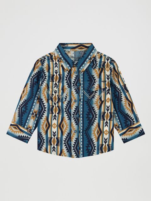 Детские рубашки Wrangler Little Boy's Checotah Long Sleeve Western Snap Shirt