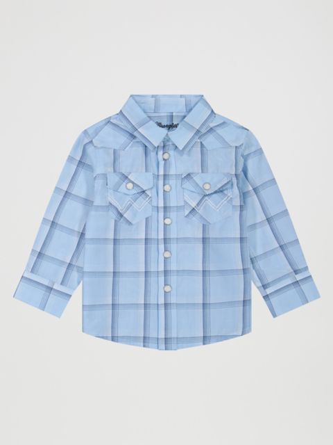Детские рубашки Wrangler Little Boy's Long Sleeve Plaid Western Snap Shirt