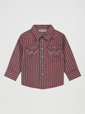 Little Boy's Long Sleeve Print Western Snap Shirt