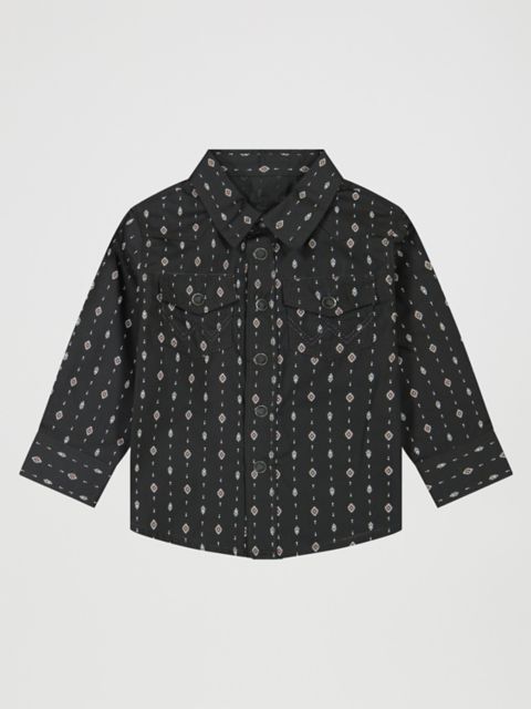 Детские рубашки Wrangler Little Boy's Long Sleeve Print Western Snap Shirt
