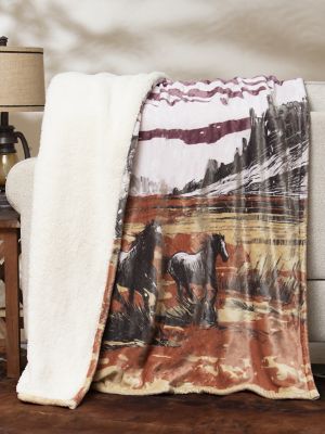 Wrangler Lounge Plush Sherpa Blanket in Multi
