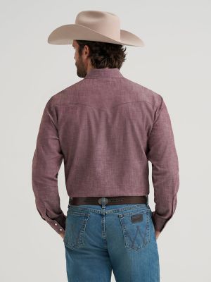 Men's Cody Johnson Two Pocket Western Snap Shirt in Maroon