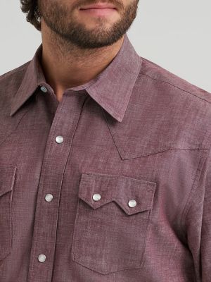 Men's Cody Johnson Two Pocket Western Snap Shirt in Maroon