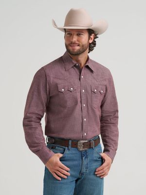 Men's Cody Johnson Two Pocket Western Snap Shirt in Maroon