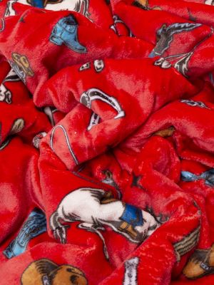 Wrangler Lounge Plush Sherpa Blanket in Red