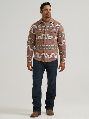 Men's Wrangler Retro&reg; Premium Western Snap Jacquard Shirt