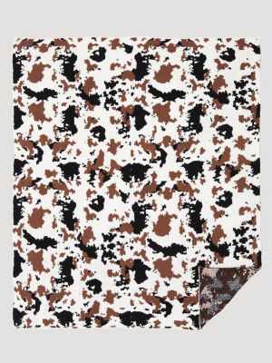 Wrangler Stretchy Throw Blanket in Brown/White