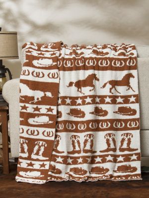 Wrangler Stretchy Throw Blanket in Brown