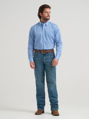 Men's Cody Johnson One Pocket Button Down Shirt in Sky Paisley