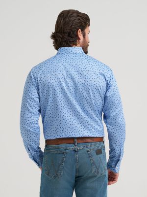 Men's Cody Johnson One Pocket Button Down Shirt in Sky Paisley