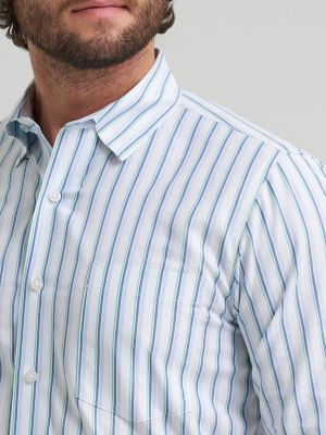 Men's Cody Johnson One Pocket Button Down Shirt in Glacier Stripes