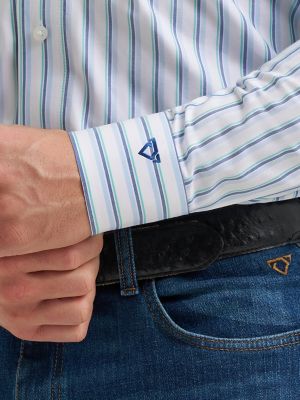Men's Cody Johnson One Pocket Button Down Shirt in Glacier Stripes
