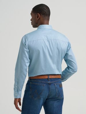 Men's Cody Johnson One Pocket Button Down Shirt in Porcelain Blues