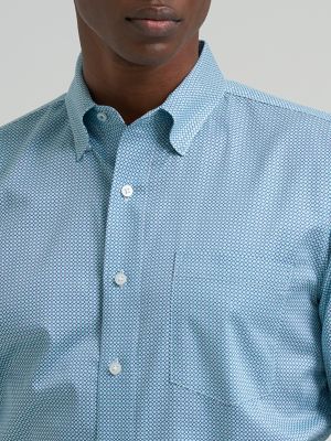 Men's Cody Johnson One Pocket Button Down Shirt in Porcelain Blues