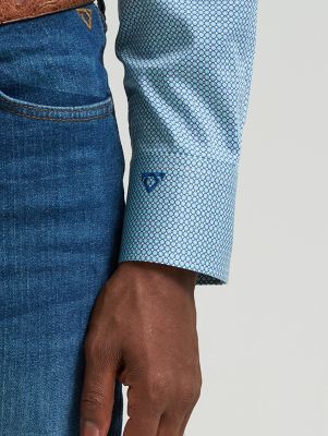 Men's Cody Johnson One Pocket Button Down Shirt in Porcelain Blues