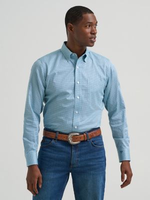 Men's Cody Johnson One Pocket Button Down Shirt in Porcelain Blues