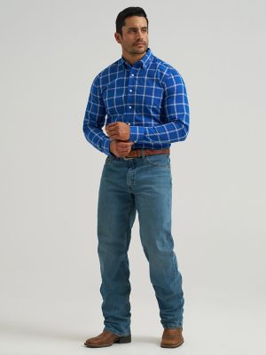 Men's Cody Johnson One Pocket Button Down Shirt in Bluebell Plaid alternative view