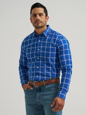 Men's Cody Johnson One Pocket Button Down Shirt in Bluebell Plaid main view